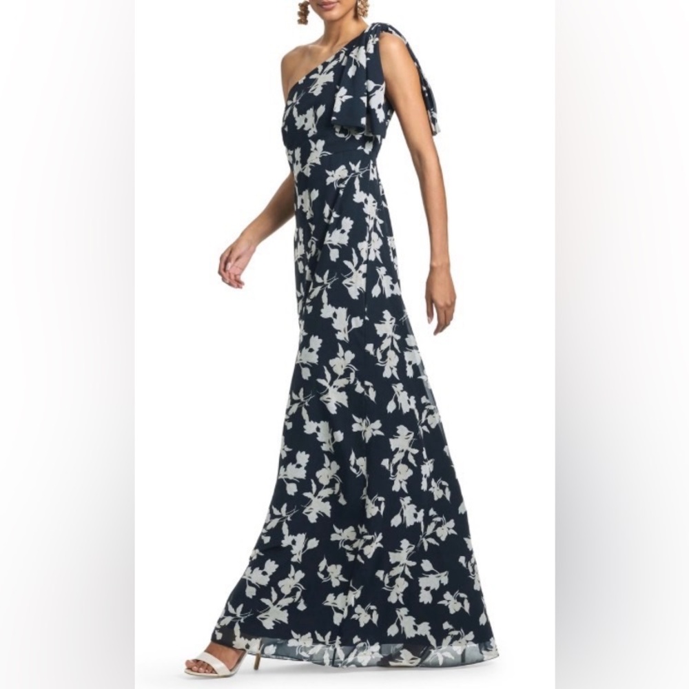 Sachin & Babi Chelsea Floral One-Shoulder Gown Size 4